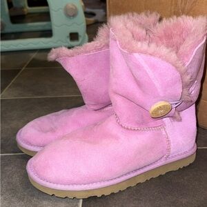 UGG Pink Suede Winter Boots
